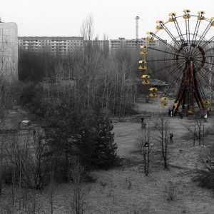 Image: A view of the abandoned city of Prypiat, near the Chernobyl nuclear power plant
