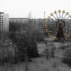 A view of the abandoned city of Prypiat, near the Chernobyl nuclear power plant