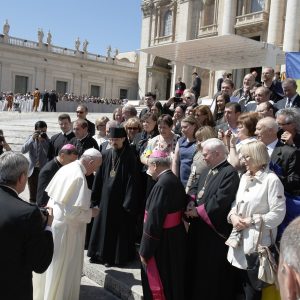 Pope Francis meeting Chernobyl victims and Liquidators in the Vatican, 2016.