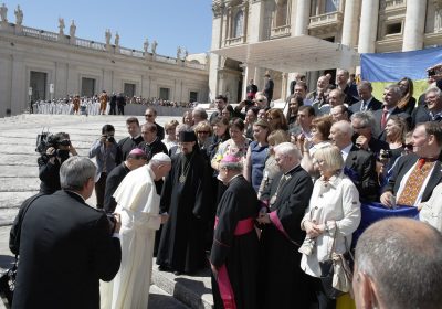 Pope Francis meeting Chernobyl victims and Liquidators in the Vatican, 2016.